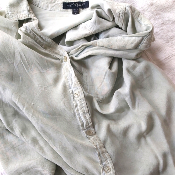 Velvet Heart Sage Shirt Rayon Lrg - Picture 8 of 8